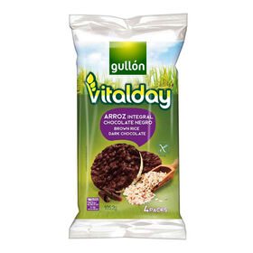 Tortitas Vitalday De Arroz Integral Chocolate Negro Sem Glúten Gullón 105 gr (4 Un)