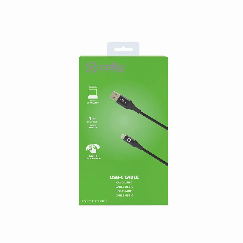 Celly Cabo Usb-C 1 Mt Preto