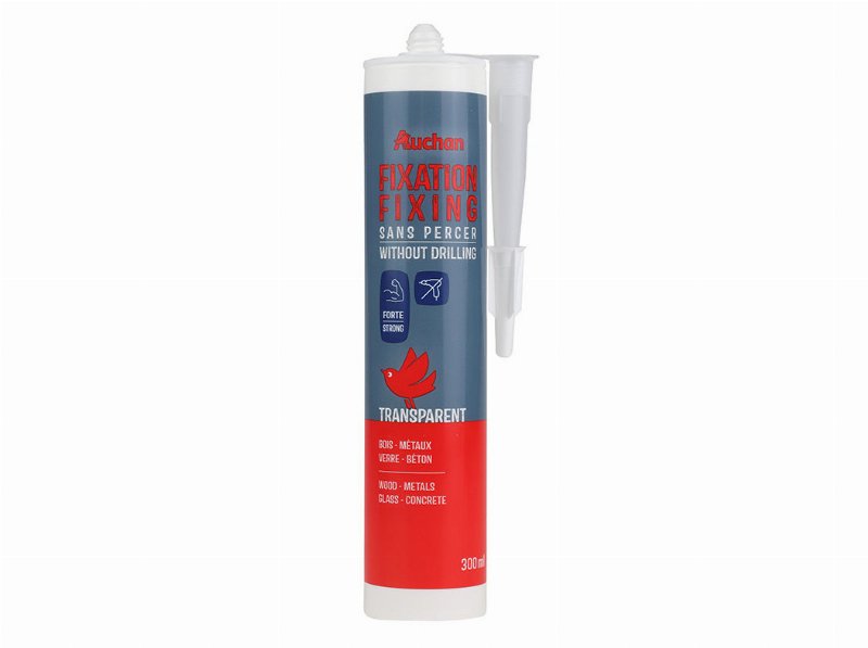 Cola De Fixação Auchan Forte Transparente 300 ml