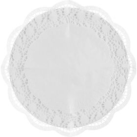 Pratos Bolos 32Cm Com Naperon Branco Kasa