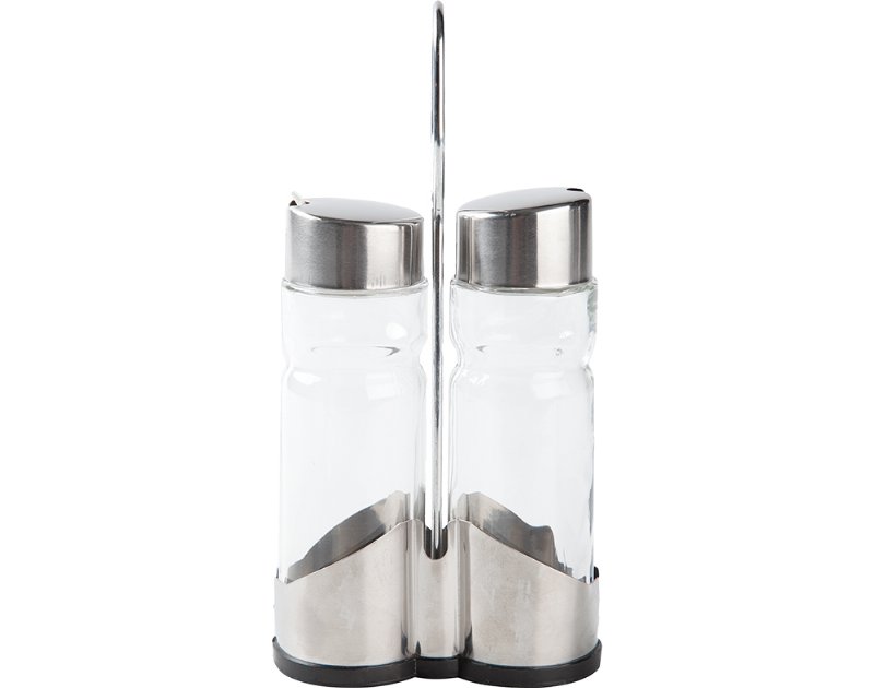 Galheteiro Com Suporte Grilo Vidro E Em Inox 22.5X9X9.5Cm