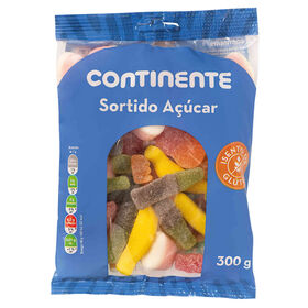 Gomas Sortido Açúcar Sem Glúten Continente Infantil 300 gr