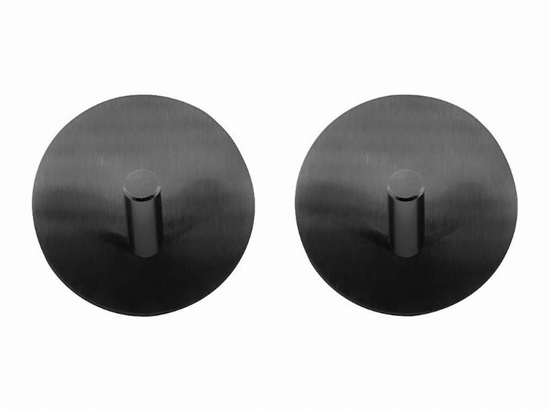 Conjunto 2 Cabides Actuel Adesivos Metal Preto