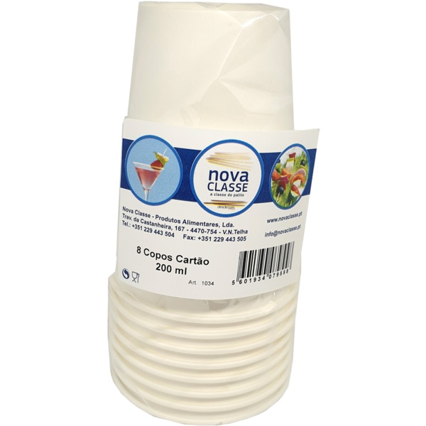 Copos De Cartão 200 ml 8 unidades