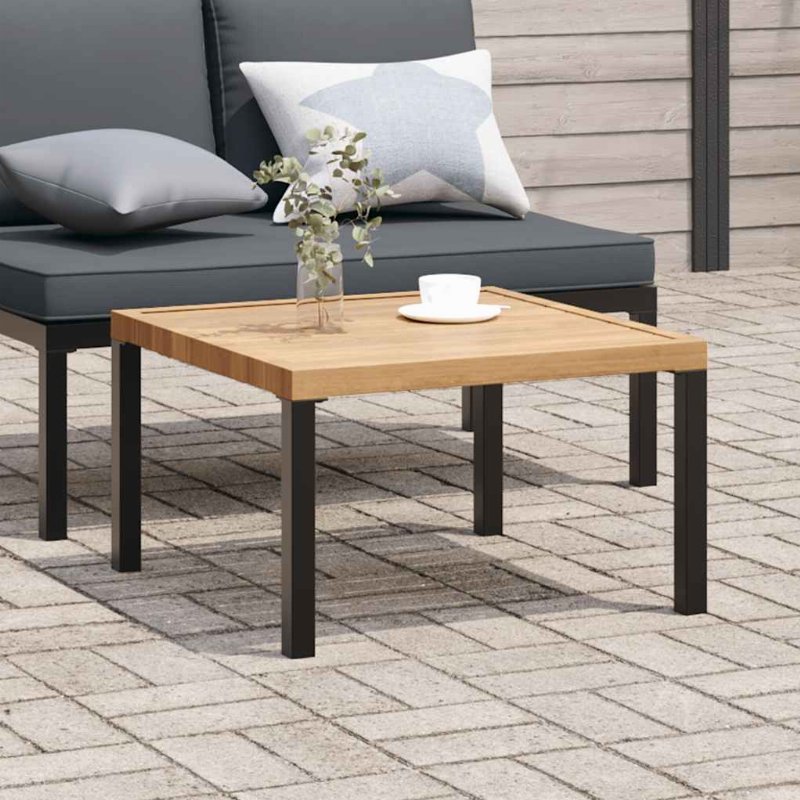 Hkh Mesa De Centro Para Jardim 65X65X40 Cm Alumínio - Preto