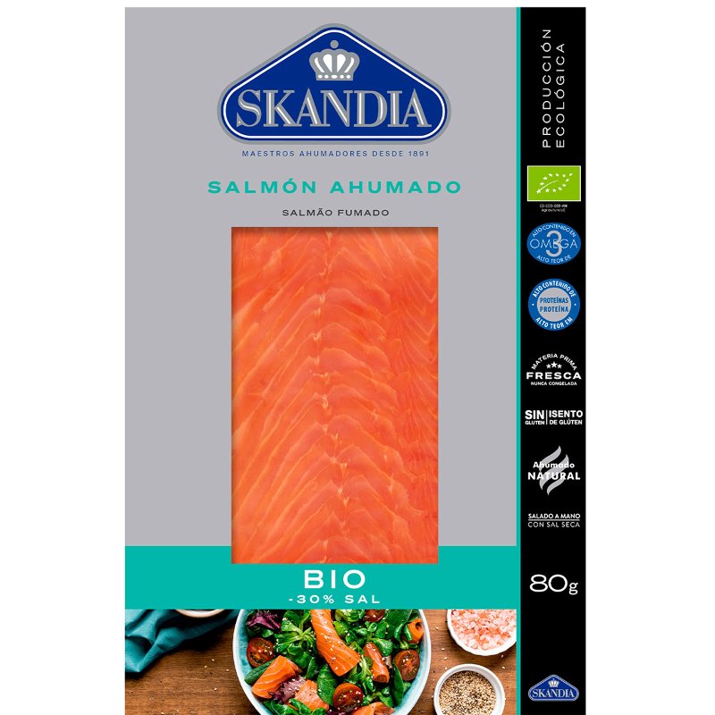 Salmão Fumado Bio Baixo Teor De Sal 80 g