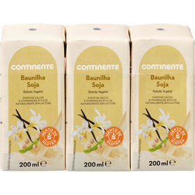 Bebida Vegetal De Soja Baunilha Continente 3 X 200 ml