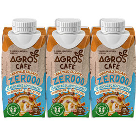 Leite Com Café E Caramelo Salgado Sem Lactose Sem Adição De Açúcar Agros 3 X 200 ml