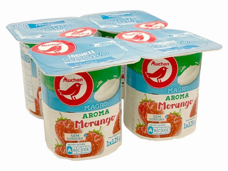 Iogurte Auchan Magro Aroma Morango 4X125 g