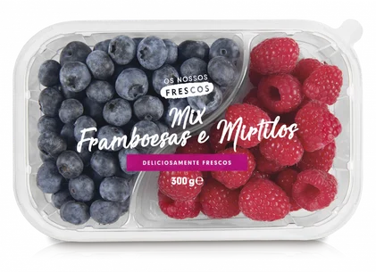 Mix De Framboesa E Mirtilo Embalados Nossa Fruta E Legumes 0.3Kg