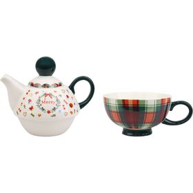 Conjunto Caneca E Bule Xadrez Kasa