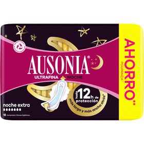 Pensos Higiénicos Ultrafina Noite Extra Com Abas Ausonia 18 Un