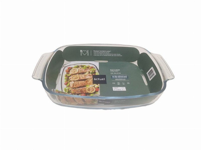 Tabuleiro Vidro Actuel Com Pega 34X22Cm 2.9 l