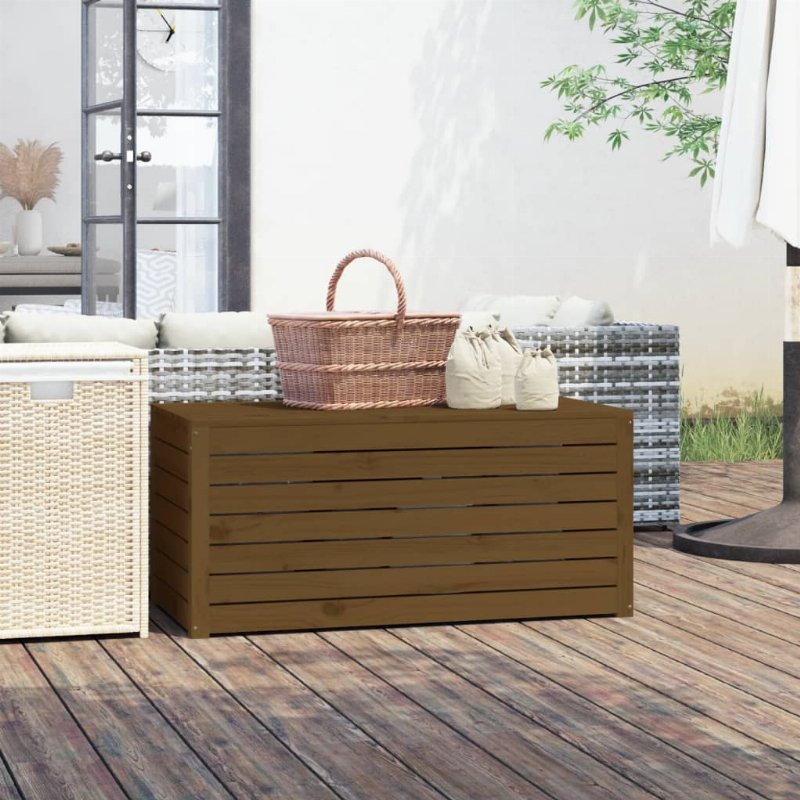 Hkh Caixa De Jardim 101X50,5X46,5 Cm Pinho Maciço Castanho-Mel - Marrom