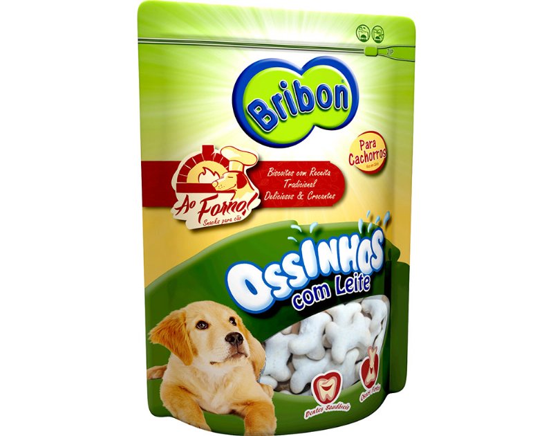 Snacks Para Cão Bribon Ao Forno Ossinhos Com Leite Para Cachorros 200 g