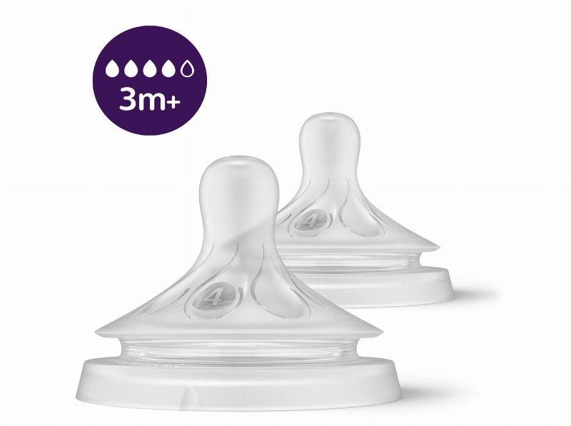 Tetina Natural Avent Silicone Fluxo2 3M+ 2Un