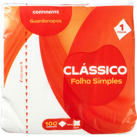 Guardanapo 1 Folha Branco Continente 100 Un