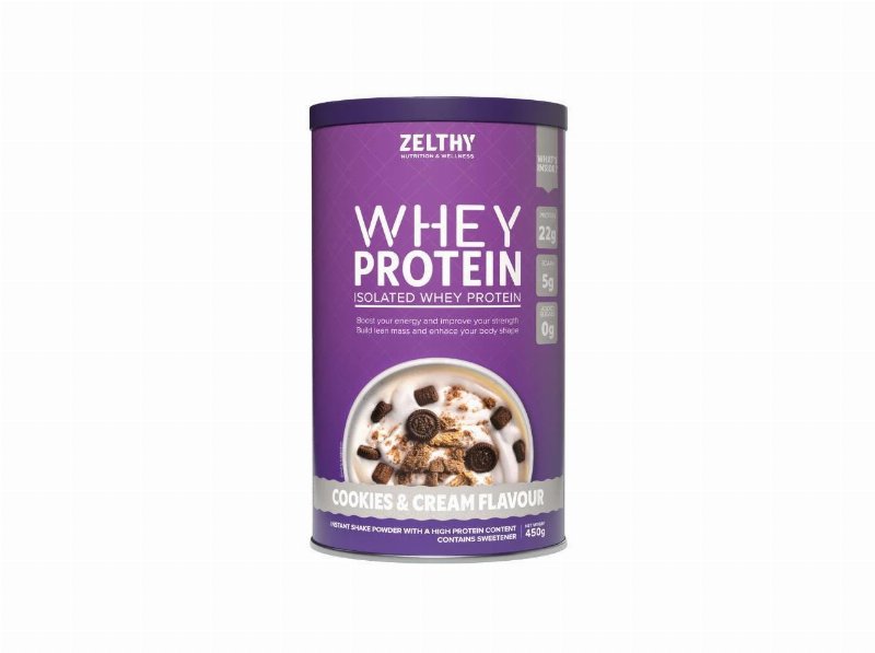 Proteina Whey Isolada Zelthy Cookies & Cream 450 g