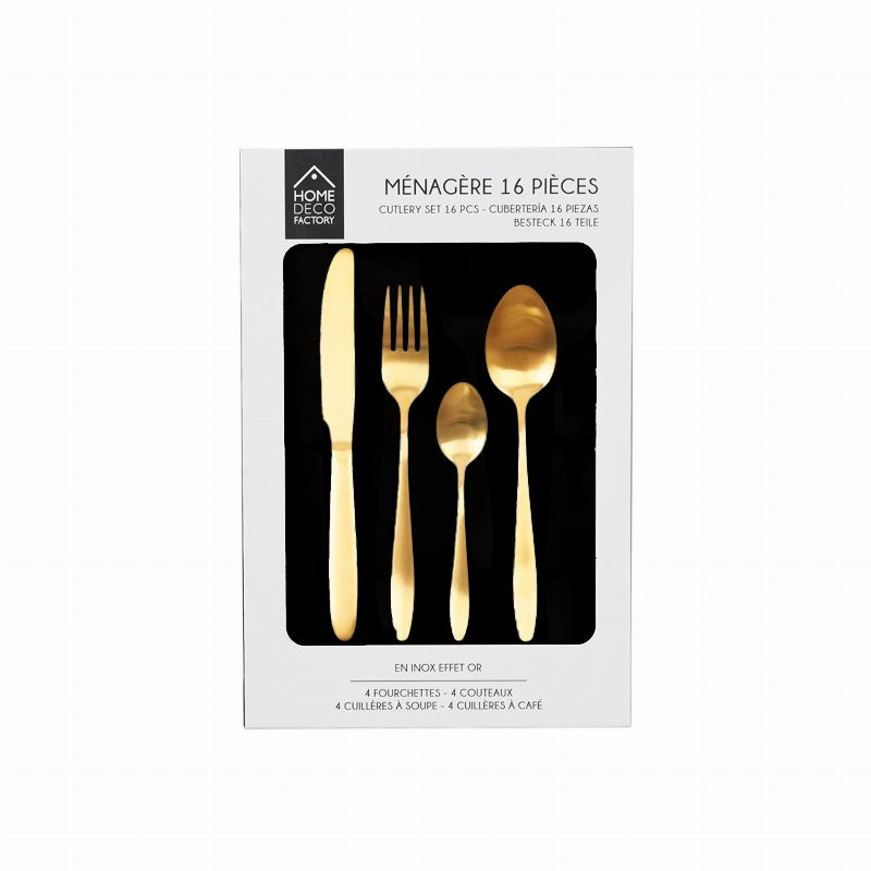 Faqueiro 16 Peças Dourado