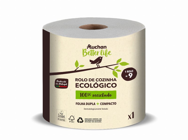 Rolo Cozinha Multiusos Auchan Better Life Ecológico 2F 1=9R