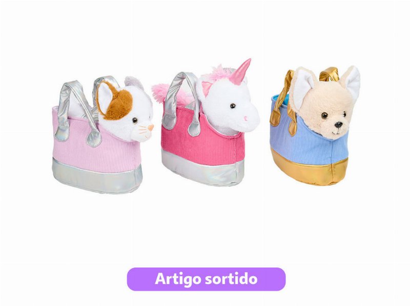 Peluche One Two Fun Com Saco Transporte 25Cm Modelos Sortidos