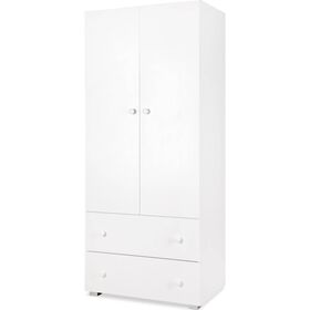 Roupeiro 2 Portas E 2 Gavetas 80X183X52Cm Branco Paula Twinko