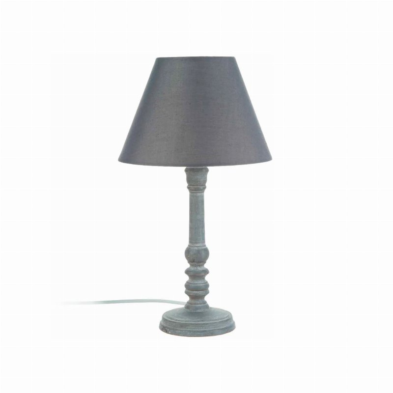 Candeeiro De Mesa Madeira Cinza