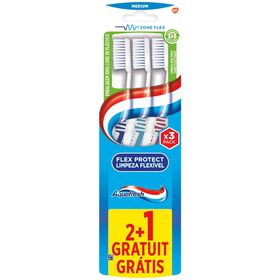 Escova De Dentes Limpeza Flexível Aquafresh 3 Un