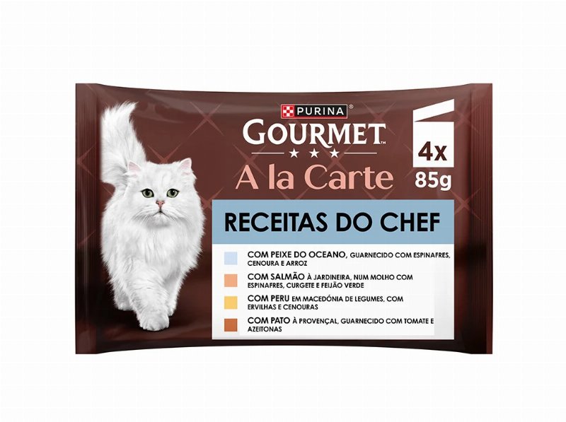 Comida Húmida Para Gato Gourmet A La Carte Com Peixe 4X85 g