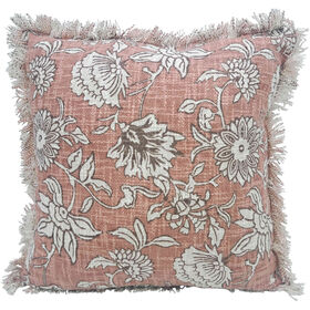 Almofada 45X45Cm All Over Flores Rosa Kasa