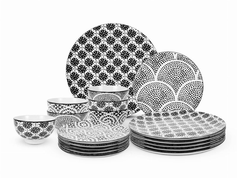 Serviço 18 Peças Actuel Porcelana Preto Ø27/ Ø19/ Ø11.5Cm