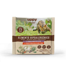 Comida Húmida Para Gato Adulto Sem Cereais Peru E Vaca Saquetas Uppy Natur 4 X 100 g