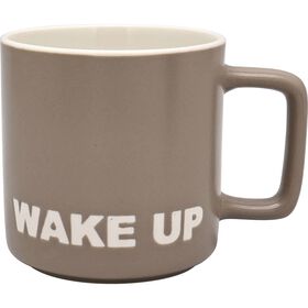Caneca 320 ml Wake Up Cinza Kasa