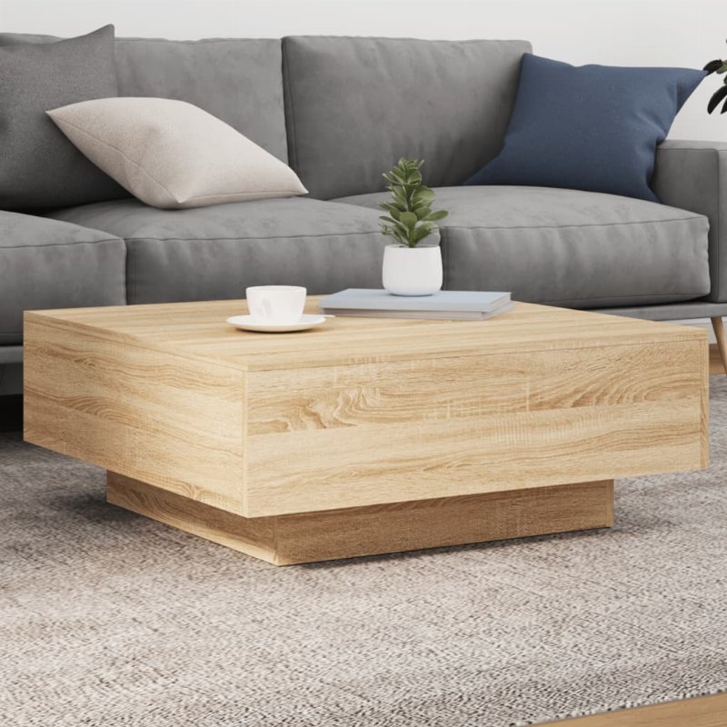 Hkh Mesa De Centro Com Luzes Led Carvalho Sonoma