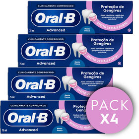 Pasta De Dentes Advanced Proteção Gengivas Oral-B 4 X 75 ml