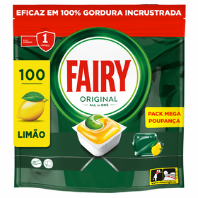 Detergente Máquina Loiça Pastilhas Original Tudo Em 1 Limão Fairy