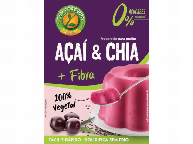Preparado Pudim Cem Porcento Açaí Chia Sem Açúcar 70 g