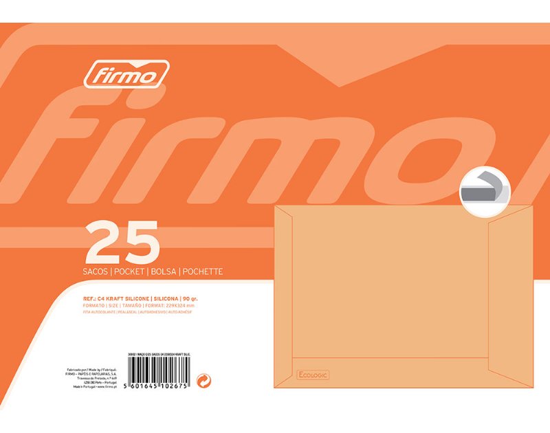 Envelopes C4 Kraft Silicone 229X324Cm 25 Unidades