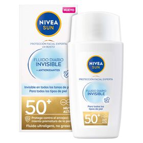 Fluído De Rosto Diário Invisível Fps 50+ Nivea Sun 40 ml
