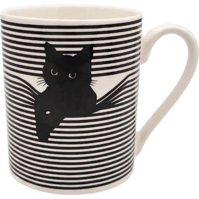 Caneca 320 ml Riscas Gato Espreitar Kasa