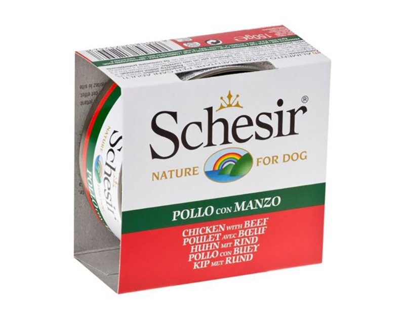 Comida Húmida Para Cão Schesir Lata Com Frango E Vaca 150 g