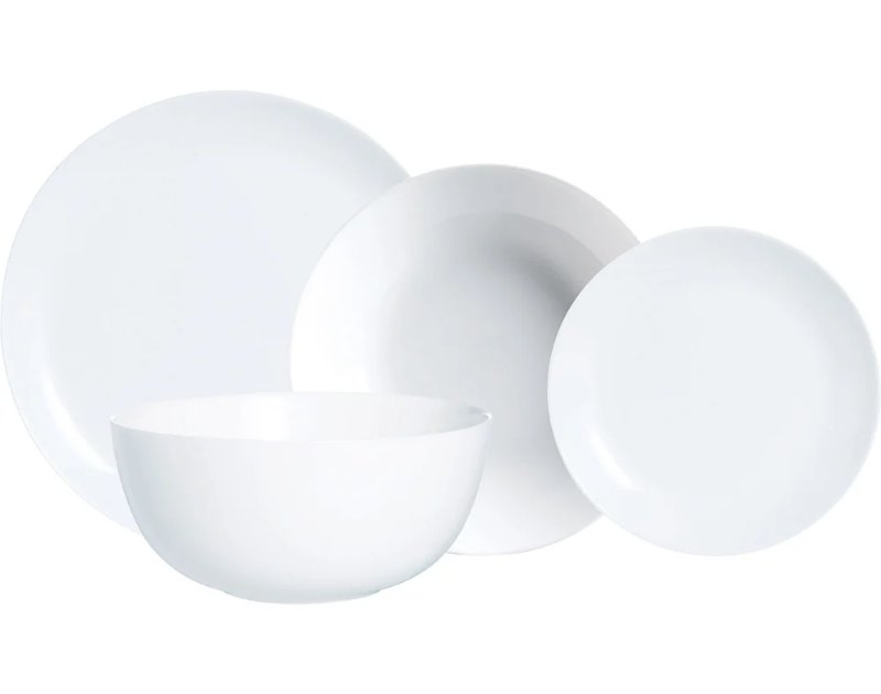 Serviço Jantar Diwali Luminarc Vidro Branco Pack 19 Unidades