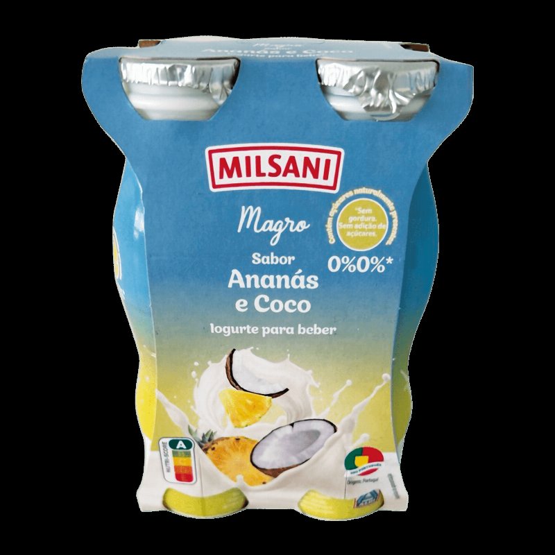 Iogurte Líquido Magro De Ananás E Coco 0% 0% 4 X 155 g