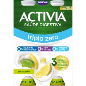 Iogurte Líquido Bifidus Triplo 0% Lima E Limão Sem Lactose Activia Danone 620 gr (4 Un)