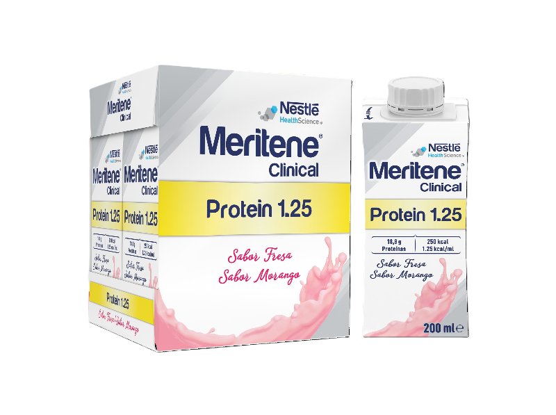 Suplemento Meritene Protein Morango 1.25 4X200 ml