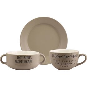 Conjunto 3 Peças Pequeno-Almoço Verde Kasa 1 Un