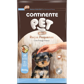 Ração Para Cão Júnior Raças Pequenas Frango Continente Pet Premium 800 g
