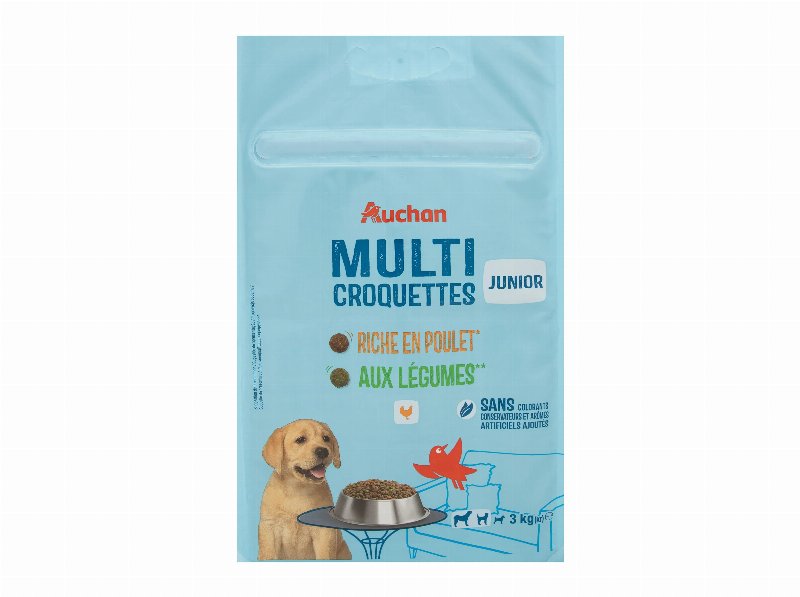 Ração Para Cão Júnior Auchan Rico Em Frango E Legumes 3 kg