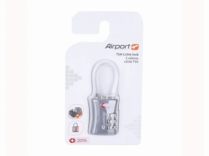 Cadeado Com Cabo Airport Tsa Cinzento
