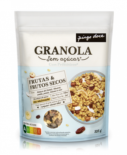 Granola De Frutas E Frutos Secos Sem Açúcar Pingo Doce 0.325Kg